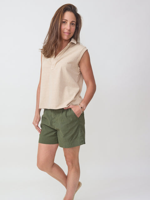 Olivia Popover Tank, Desert