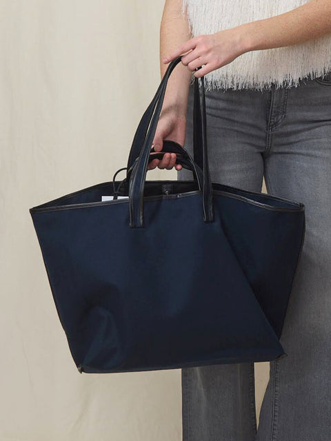 Tote Canvas, navy/oil black