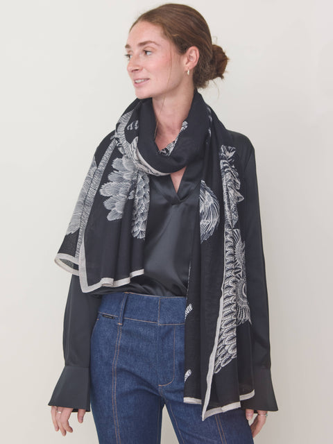 Chouette scarf, black