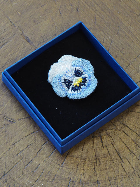 Blue Pansy Brooch