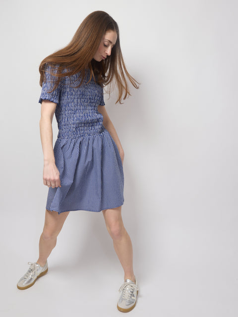 Assandra, mini check blue