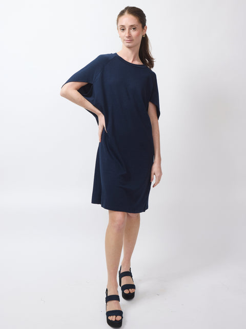 Phoenix Cape Dress, navy