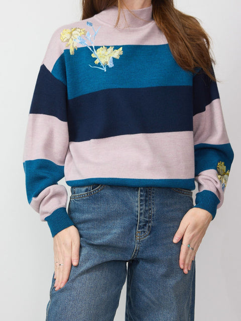 Bianca Sweater, Blue Stripe