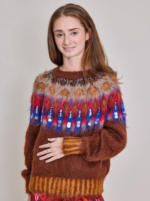 Brookside Creek Sweater, Brick