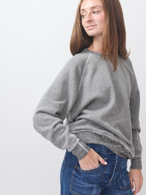 College Fleece Sweatshirt, Dark Heather Gray