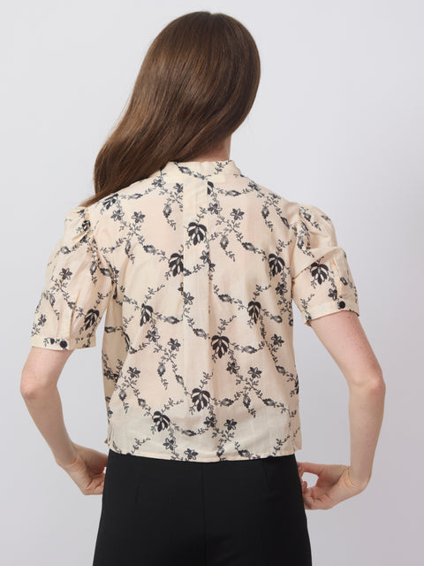 Chance Lace Shadow Shirt, Off-White