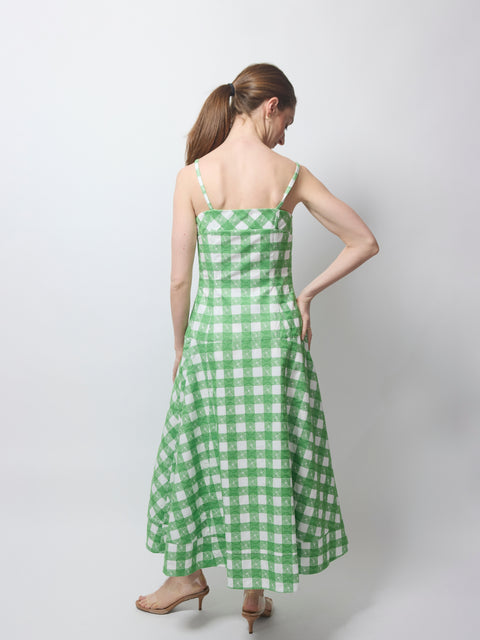 Drop Me A Note Dress, Grass Green