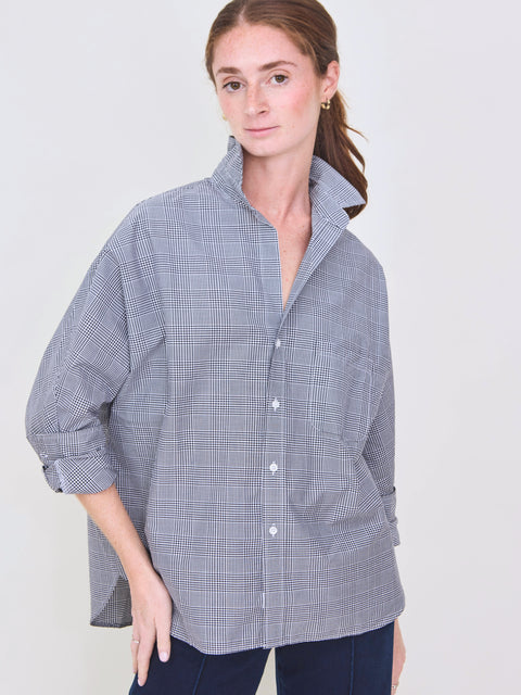Oona, black & white plaid