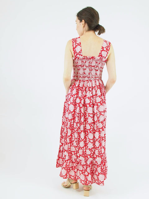 Garden Dress, Red Zinnia