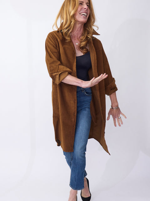 Donna Shirt Dress, Tobacco