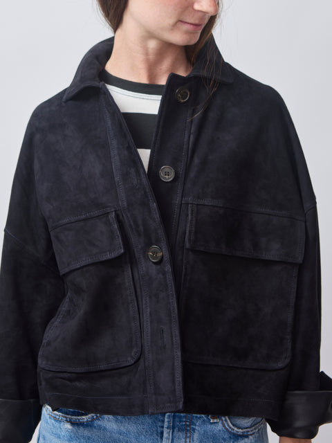 Miri suede, dark navy