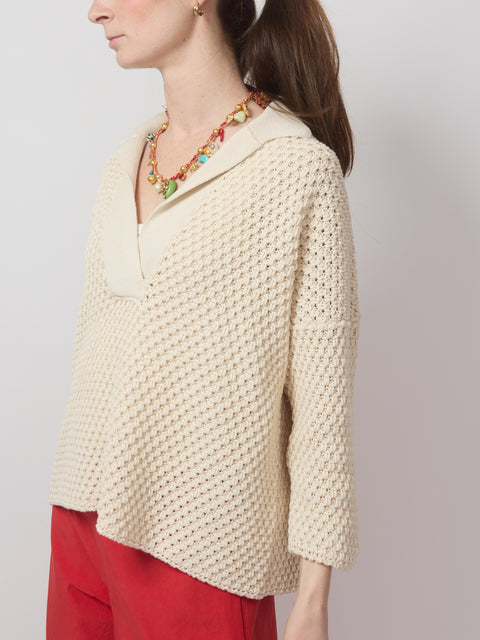 Polo Scollo Profundo, ivory