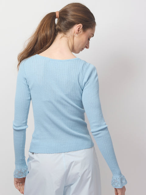 Vintage Scoop Cardi, robins egg