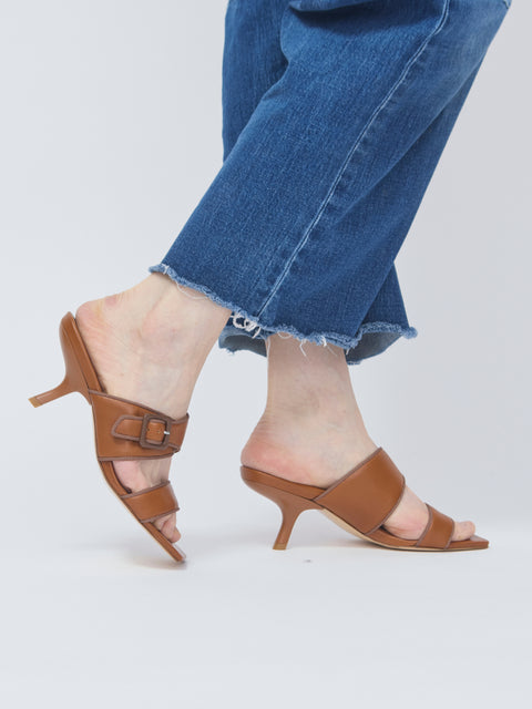 Zoe heel, chestnut