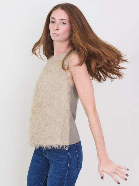 Fringe Top, almond