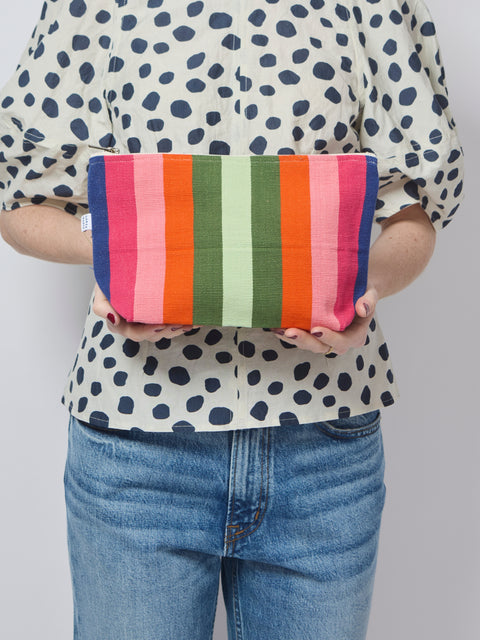 Cotton Canvas Pouch, Indigo Spectrum