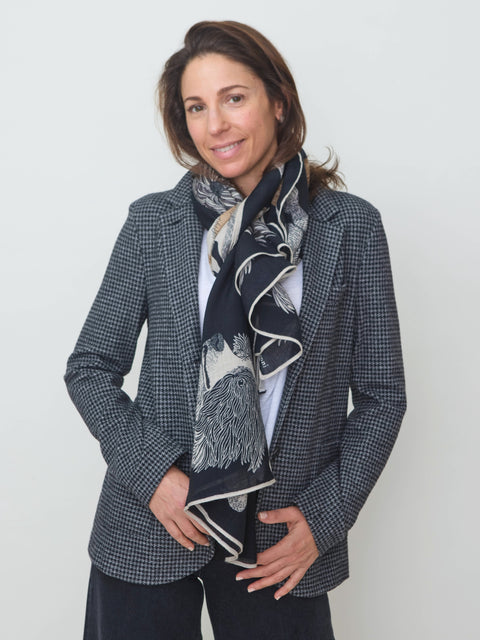 Boyfriend Blazer, salt/pepper houndstooth