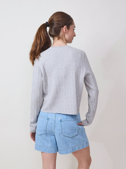 Saylor Cable Crew, Heather Gray