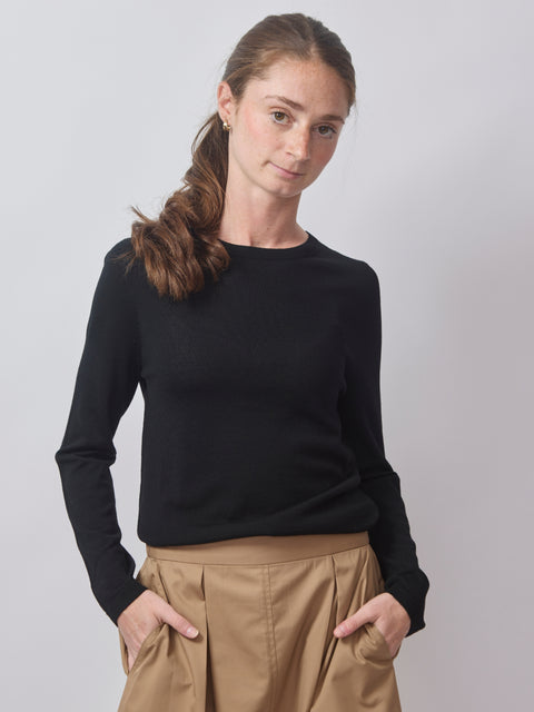 Light Knit Crew, Black