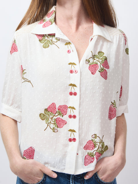 Peyton Strawberry Dot Shirt