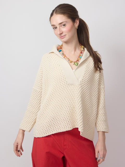 Polo Scollo Profundo, ivory