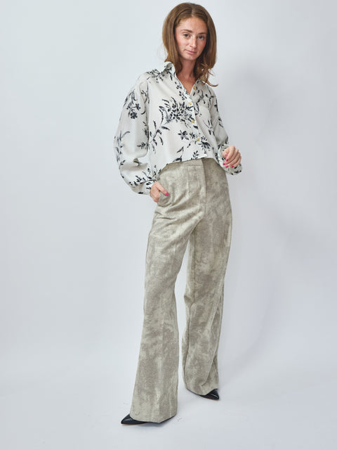 Pantalone Scraped Wool, gesso