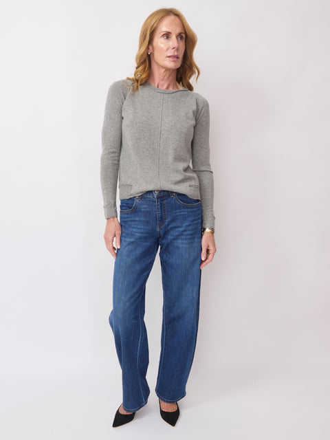 Round Neck Pullover, Grey