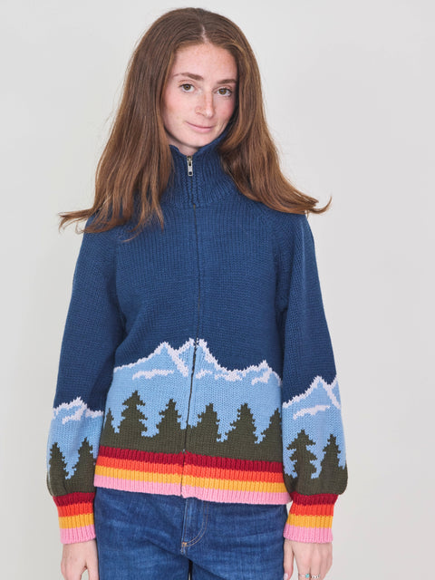 Vista Full Zip Cardigan, evergreen