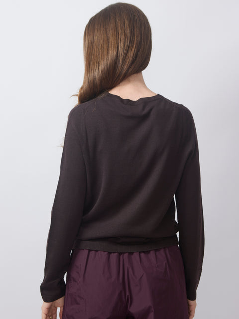 Light Knit Crew, Dark Brown