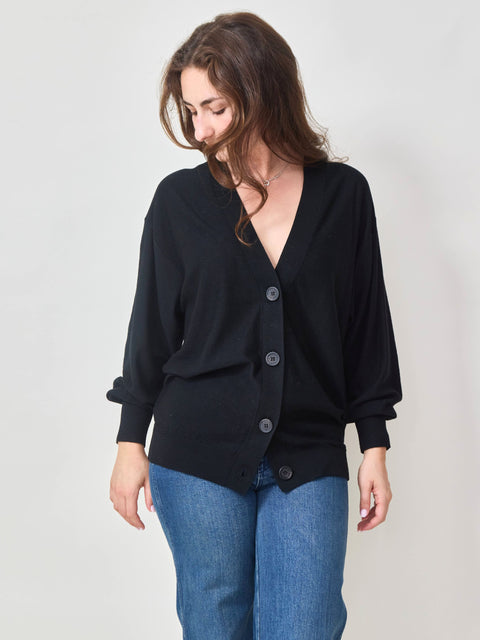 Drippy Tissue Cardigan, Black