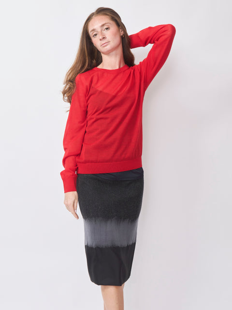 Maglia Light Wool Girocollo, Rossetto