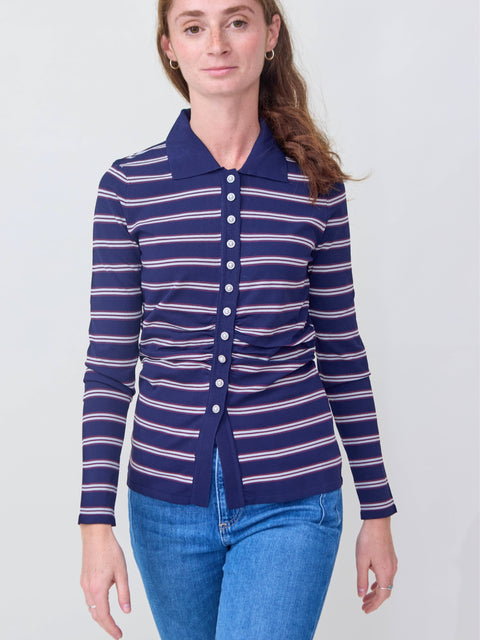Camiline, Navy Plum Stripe