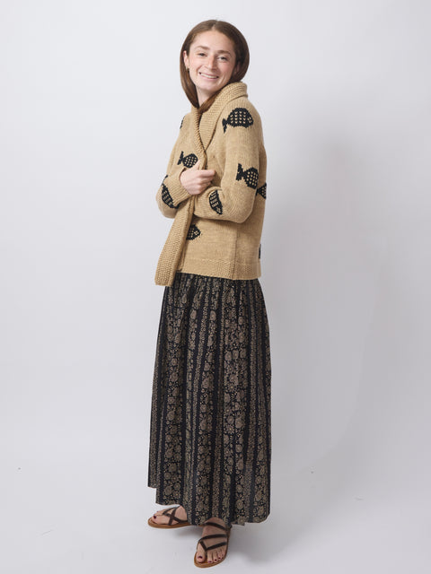 Swimming Fish Lodge Cardigan, natural