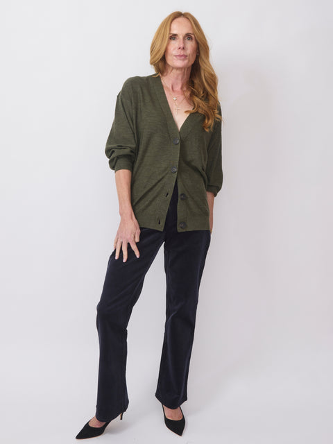 Drippy Tissue Cardigan, Olive