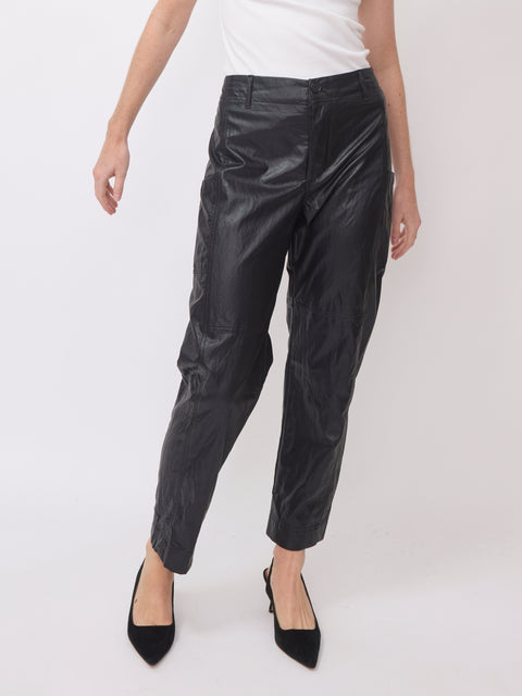Torrance Faux Leather Pant, Black