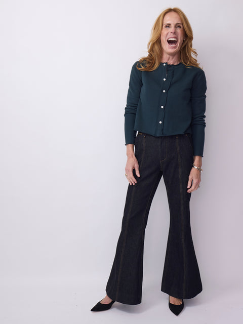 Jackie Sweatshirt Cardigan, Pine