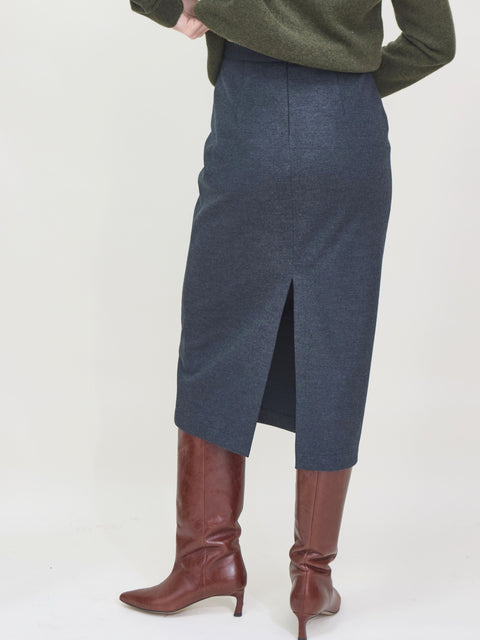 Midi Skirt Superfine Merino, anthracite