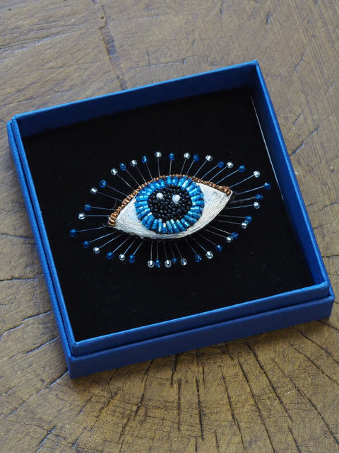 Lapis Eye Brooch