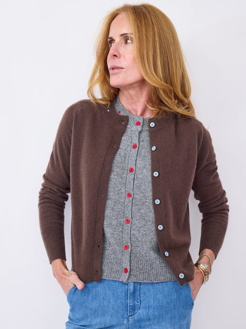 Halle Cardigan, Espresso