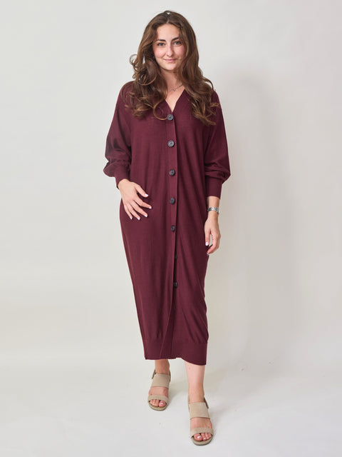 Drippy Cardi Dress, Mulberry