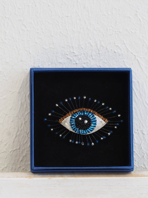 Lapis Eye Brooch