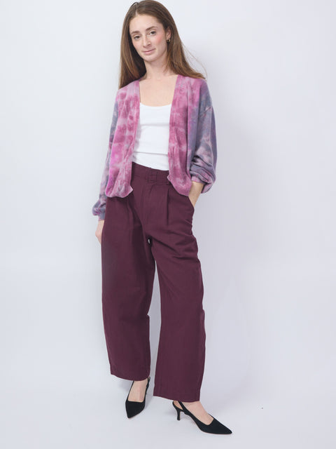 Bari Crop Trouser, Black Cherry