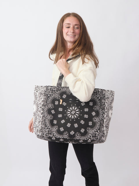 Bailey Tote, Black/White