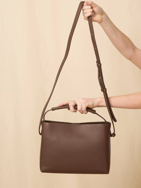 Hedda Midi Handbag, Chocolate