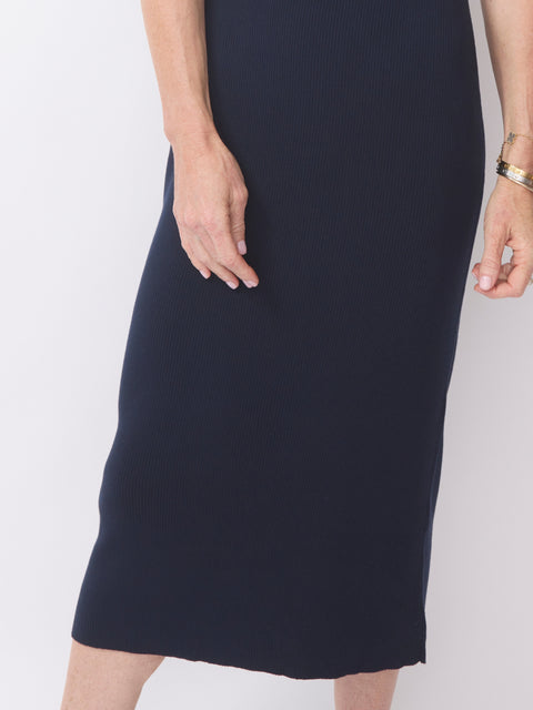 Sleeveless Cotton Dress, Dark Marritimo