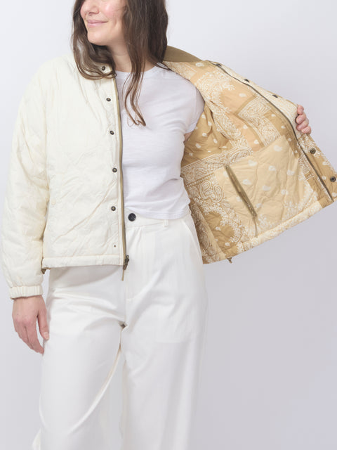 The Reversable Ultra Light Puffer, Khaki Bandana