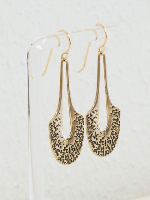 Hali Earrings, Brass