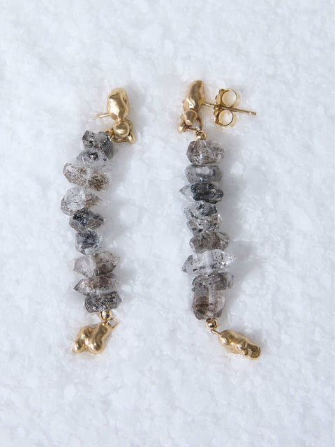 Petite Ore Herkimer Diamond Bronze Earring