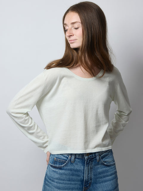 Cotton L/S Scoopneck, Luce