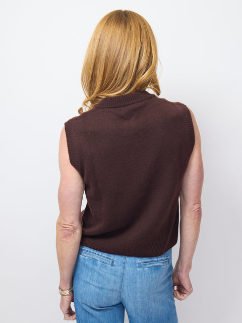 Button Vest, Espresso